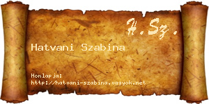 Hatvani Szabina névjegykártya