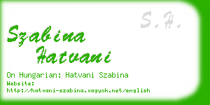 szabina hatvani business card